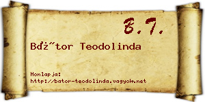 Bátor Teodolinda névjegykártya